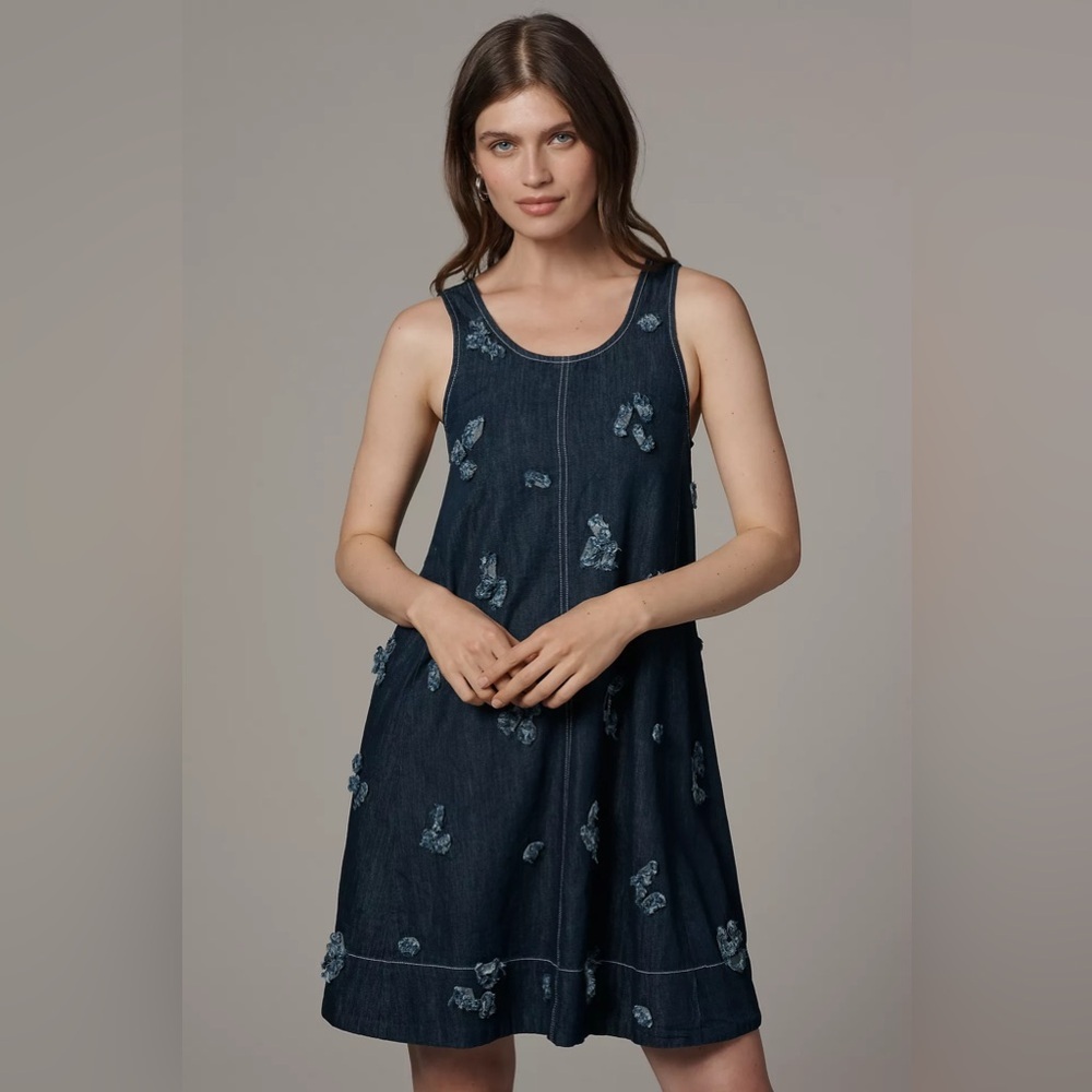 NWT Size XS - The Keiko Embroidered Cotton Denim Mini Dress Maeve (NWT US$ 178)